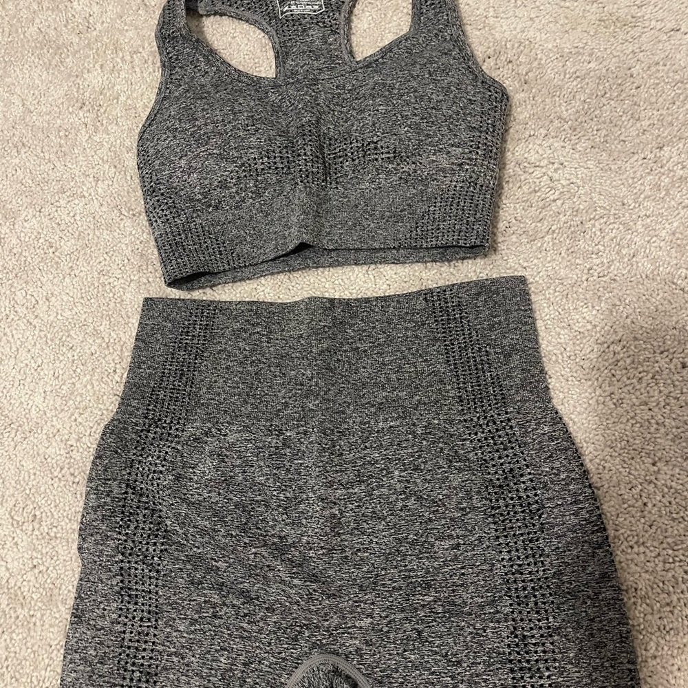 Grey gym set; size small